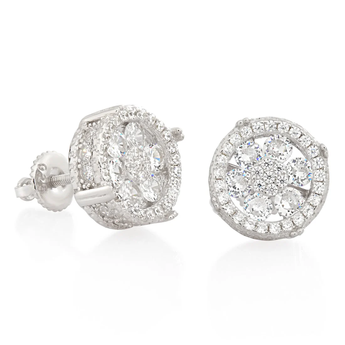 Round Cluster Stud Earrings - Image 3