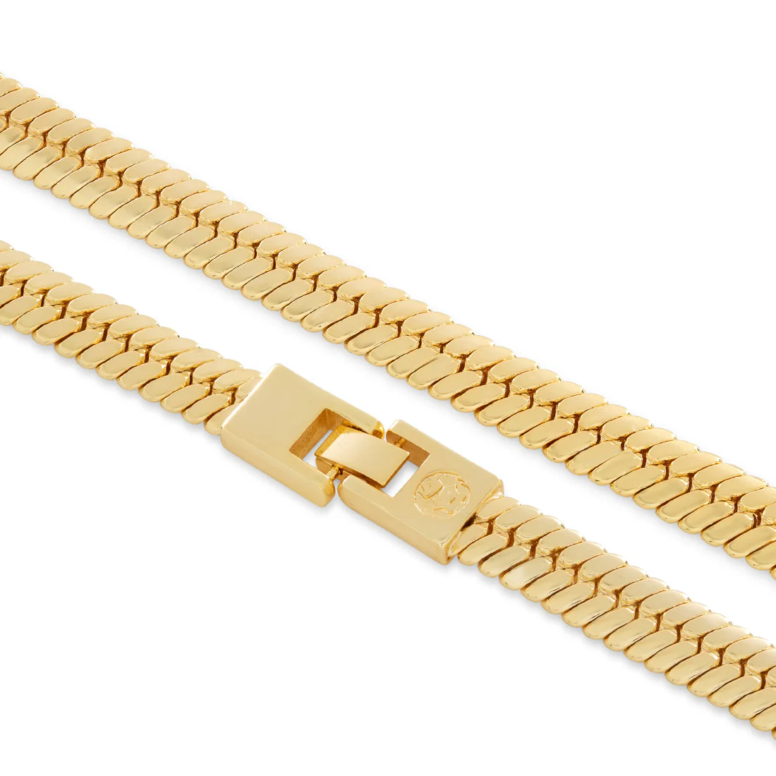 Solid Gold 10mm Thick Herringbone Chain - Image 3