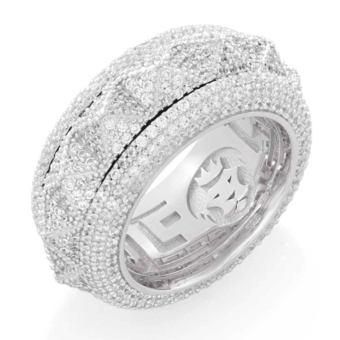 Spike-Studded Icy Spinner Ring - Image 3