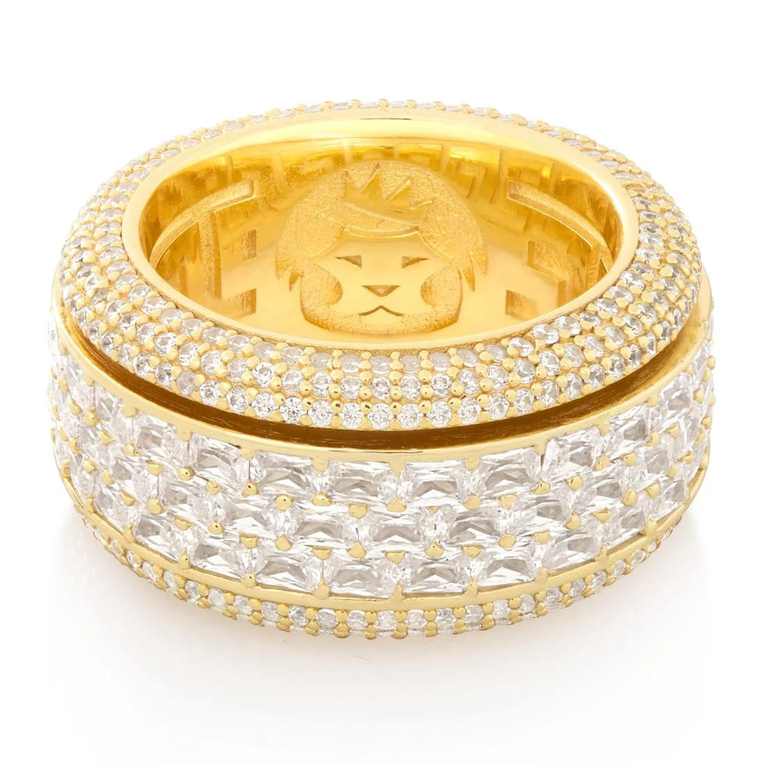 Triple-Row Icy Spinner Ring - Image 2