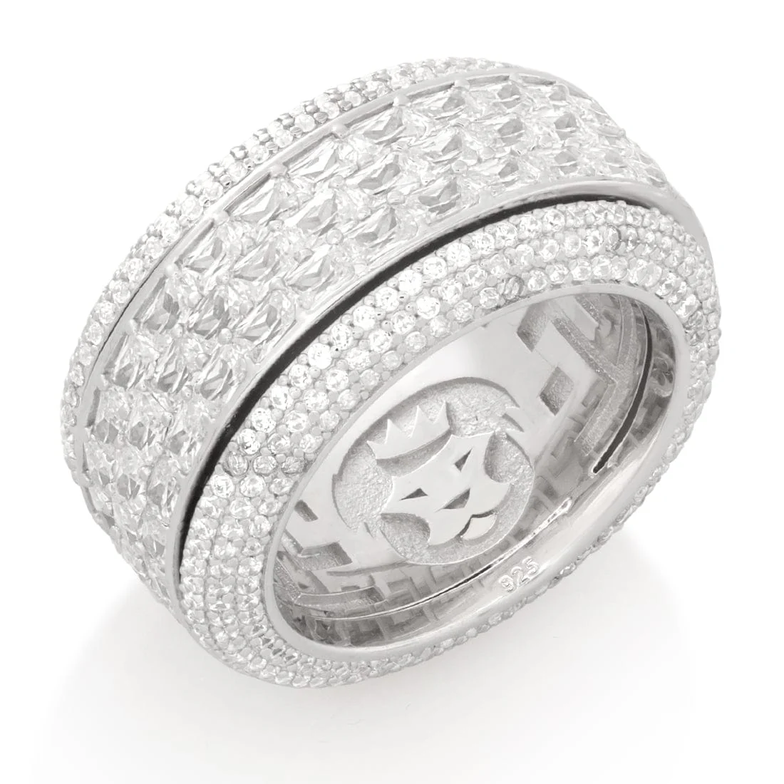 Triple-Row Icy Spinner Ring - Image 3