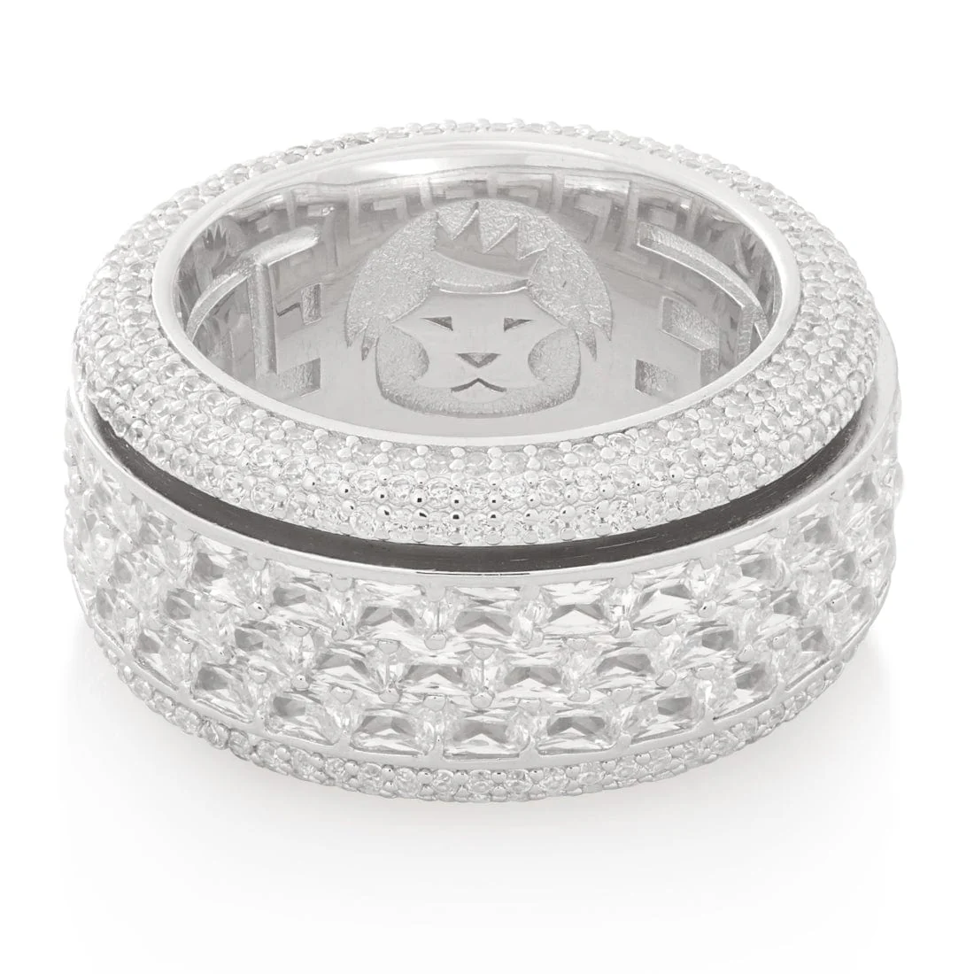 Triple-Row Icy Spinner Ring - Image 4