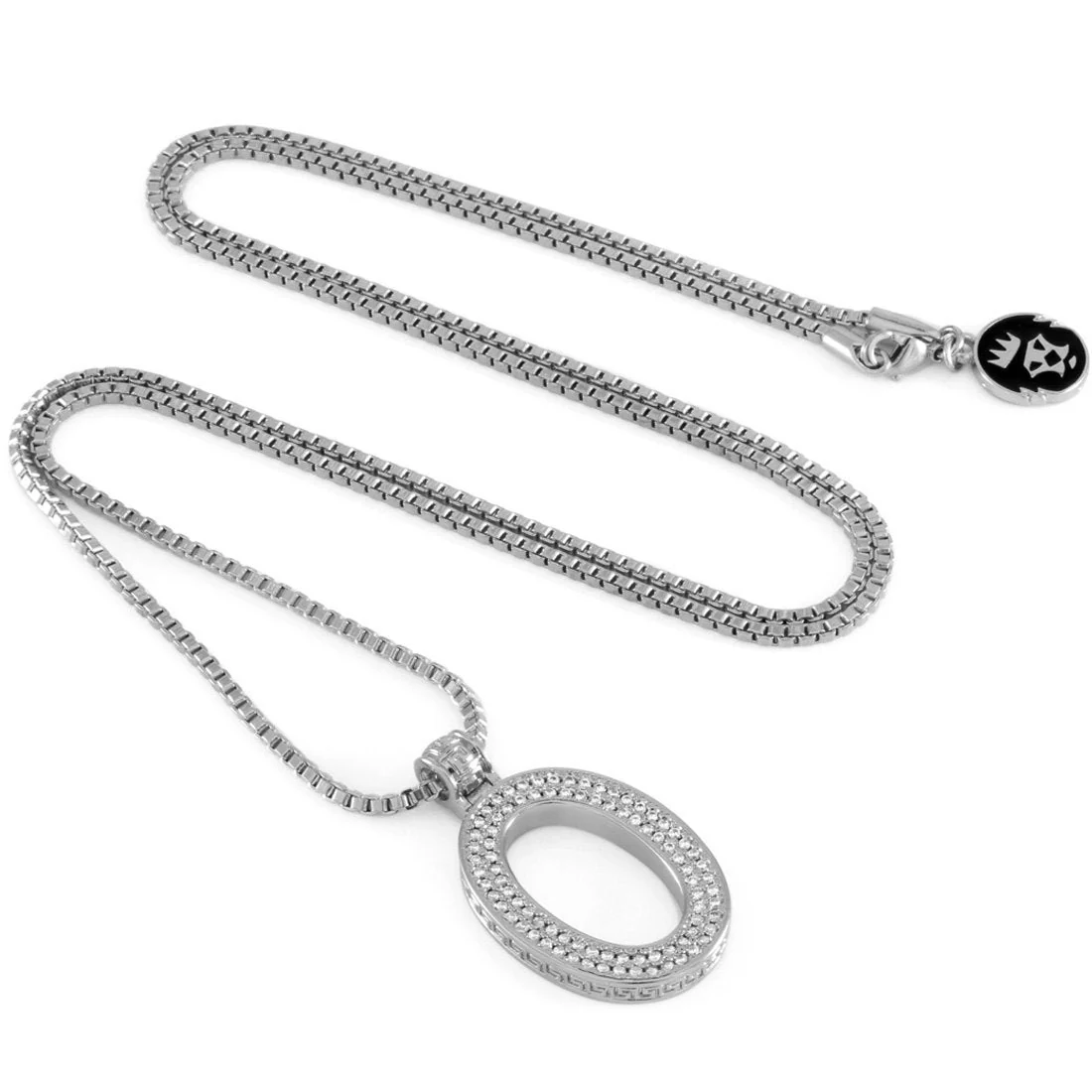White Gold Letter "O" Necklace - Image 3