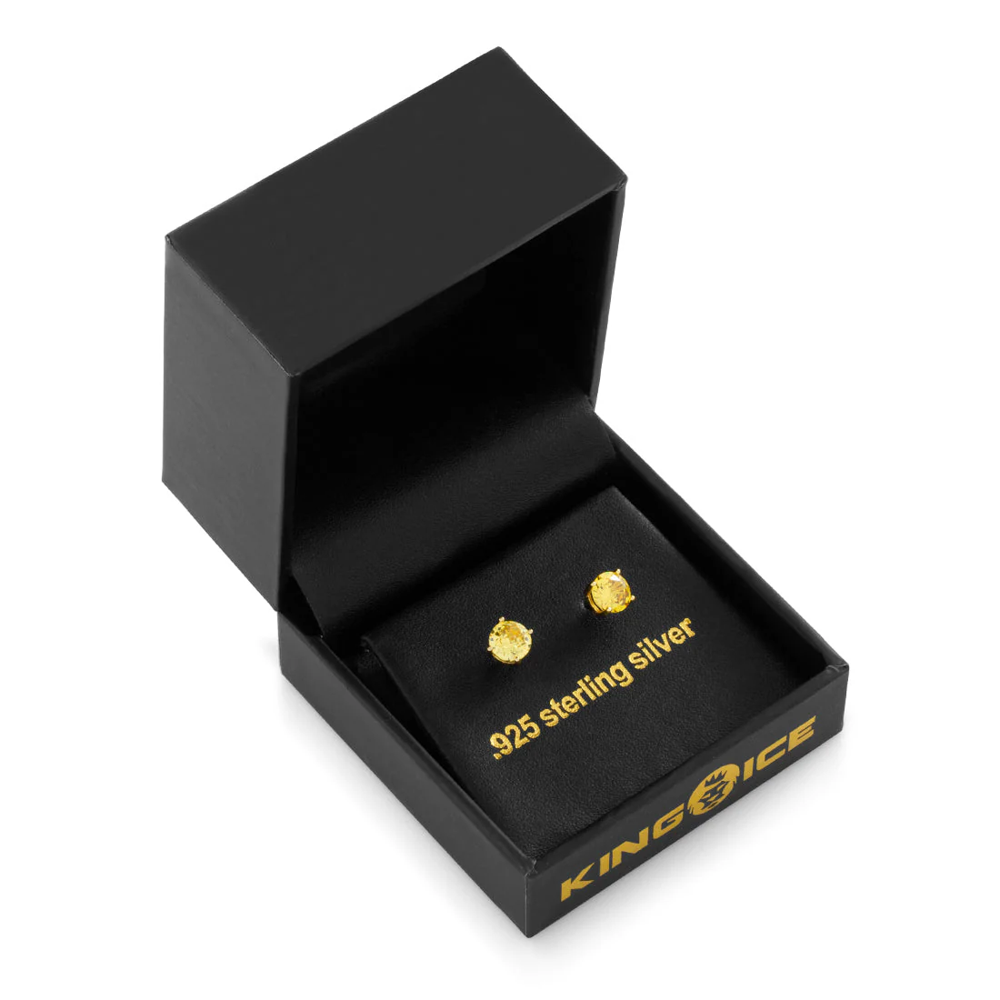 Yellow Brilliant-Cut Stud Earrings - Image 2