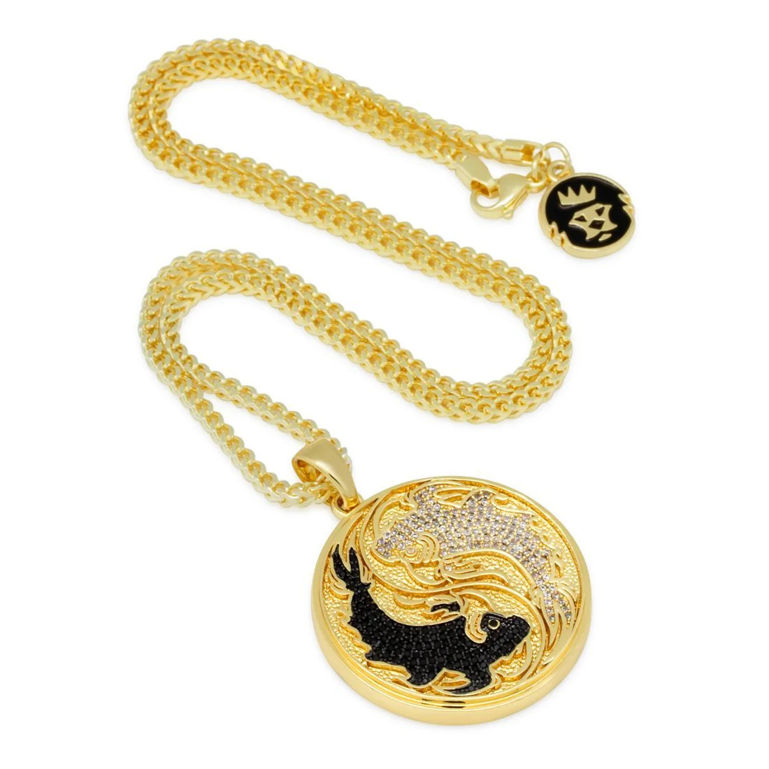 Yin-Yang Koi Fish Medallion Necklace - Image 3
