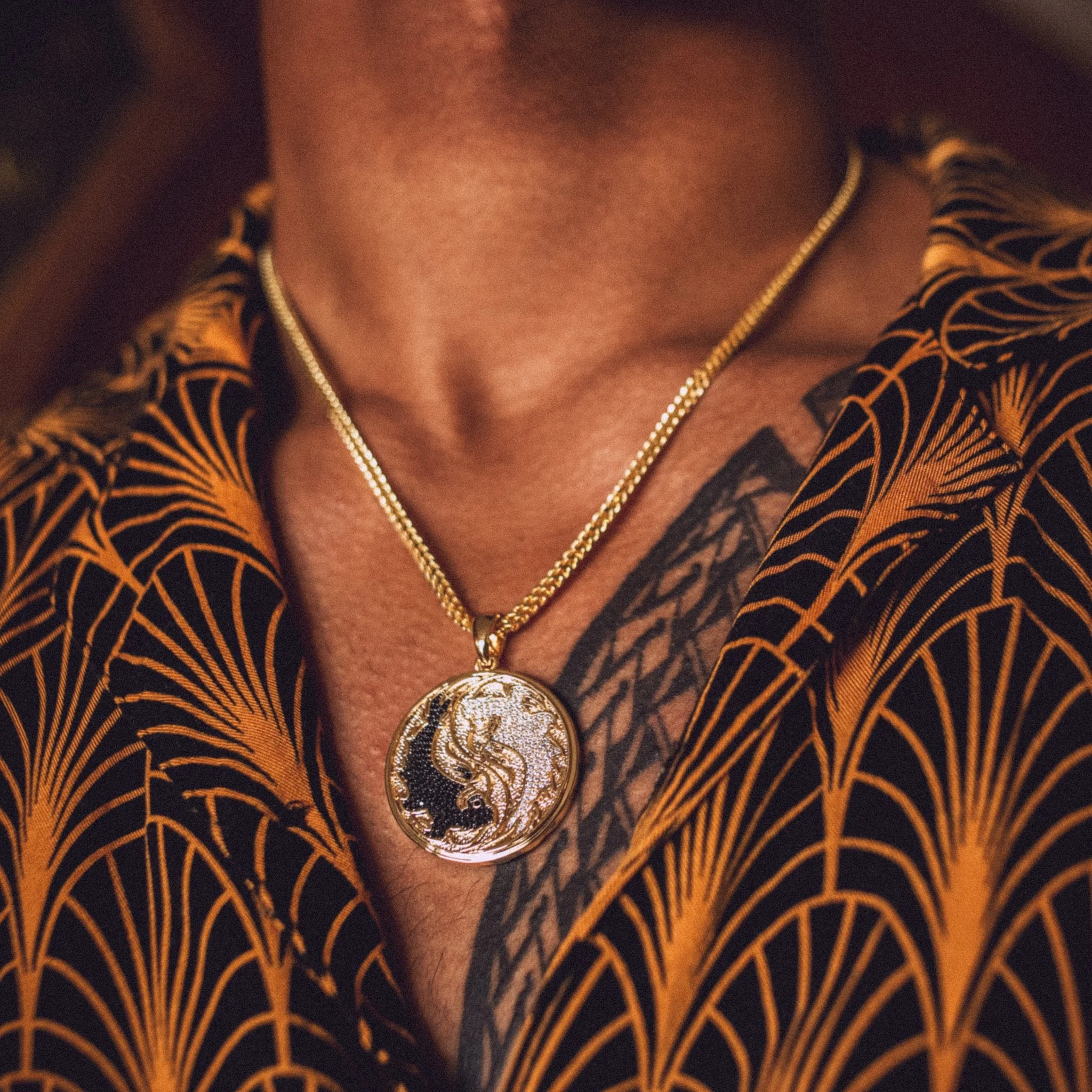 Yin-Yang Koi Fish Medallion Necklace - Image 6